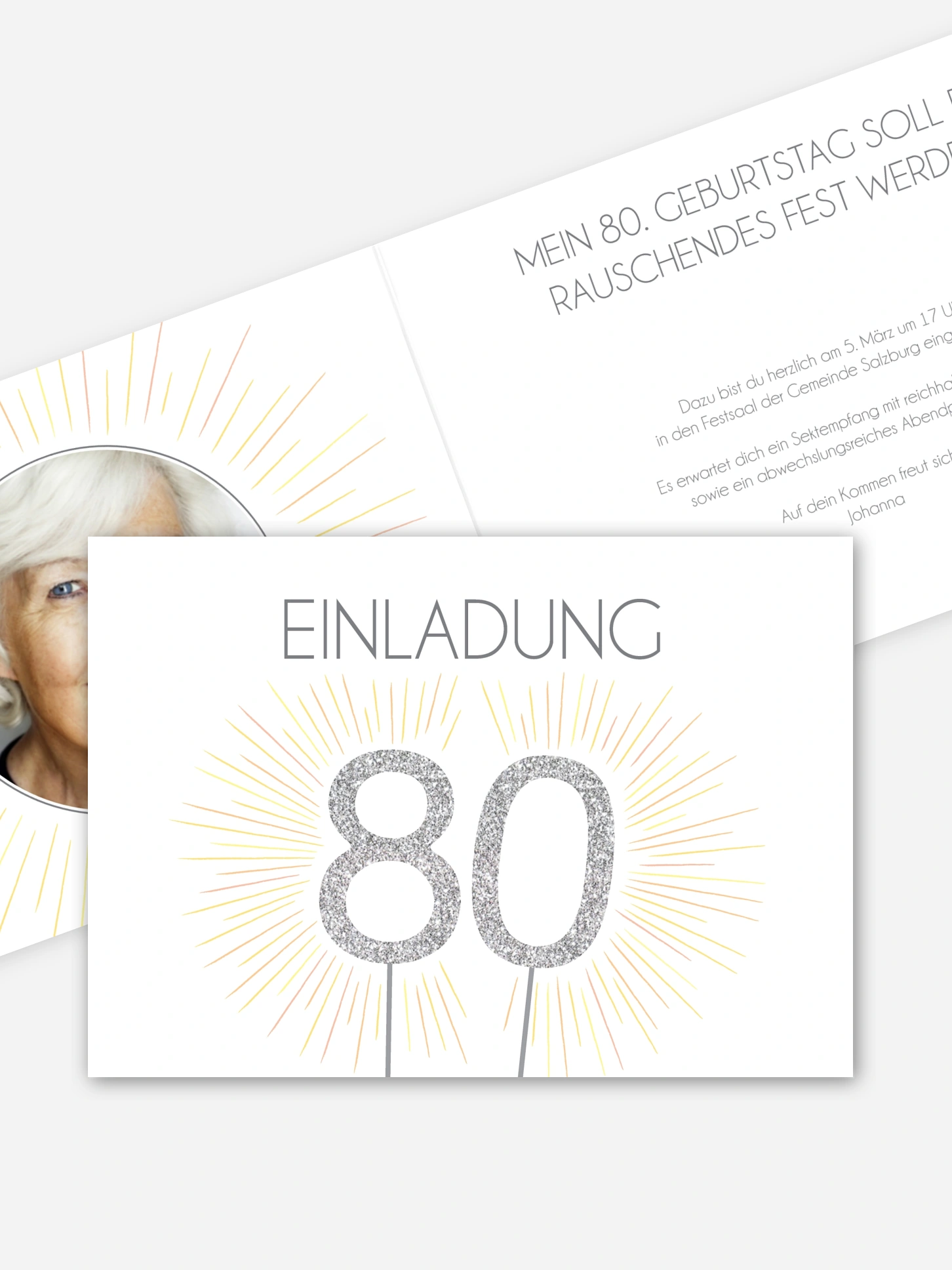 Einladung 80. Geburtstag Wunderkerze