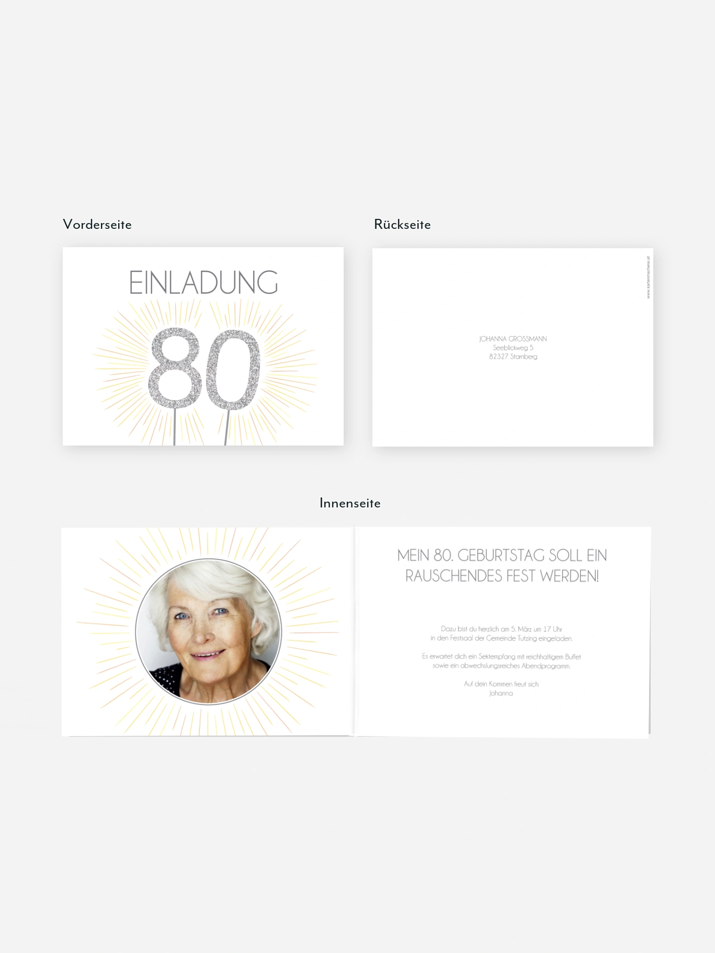 Einladung 80. Geburtstag Wunderkerze