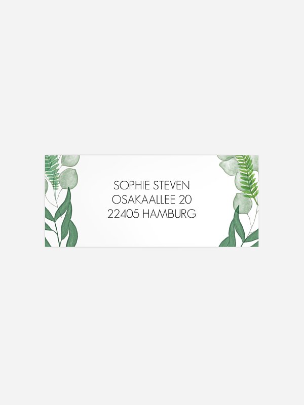 Absenderaufkleber Konfirmation und Kommunion Greenery