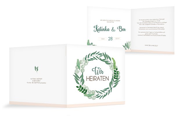 Hochzeitseinladung Greenery
