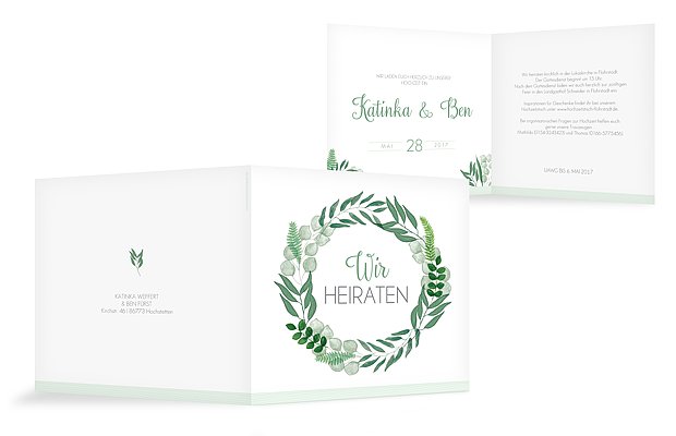 Hochzeitseinladung Greenery
