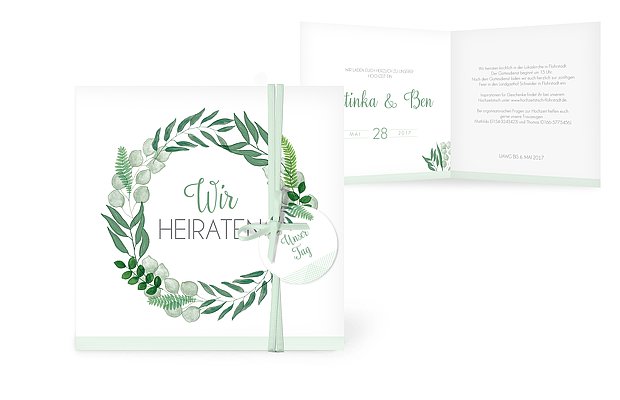 Hochzeitseinladung Greenery