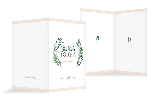 Kirchenheft Hochzeit Greenery