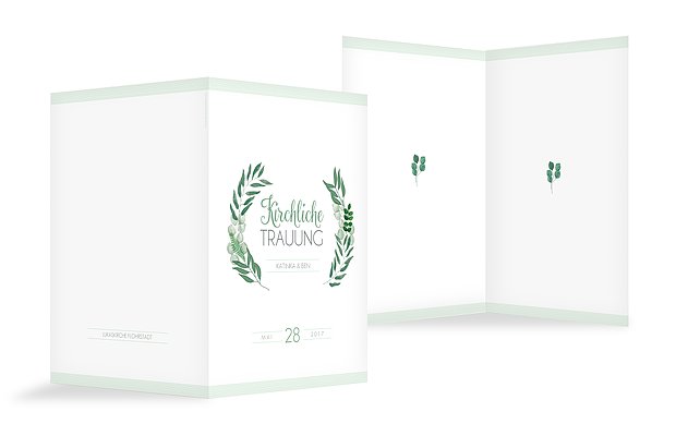 Kirchenheft Hochzeit Greenery