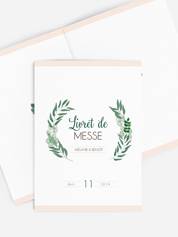 Livret de messe mariage Greenery