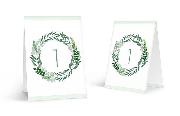 Tischnummer Greenery