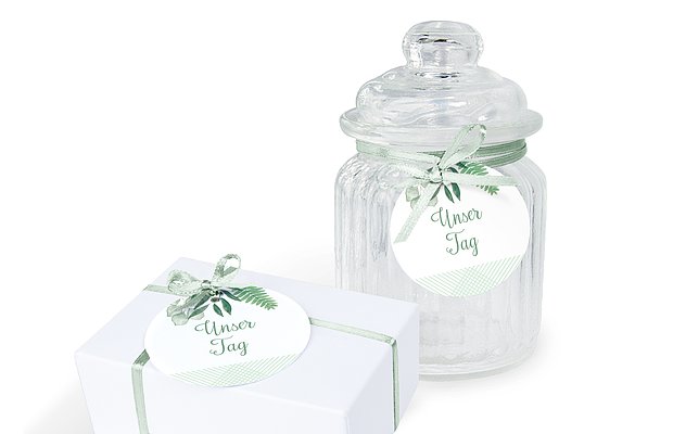 Anhänger mit Band zur Hochzeit Greenery