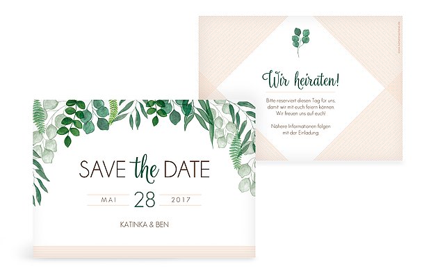 Save-the-Date Karte Greenery