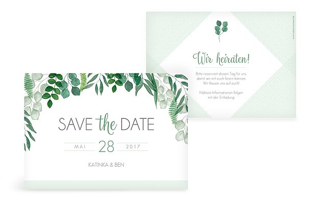 Save-the-Date Karte Greenery
