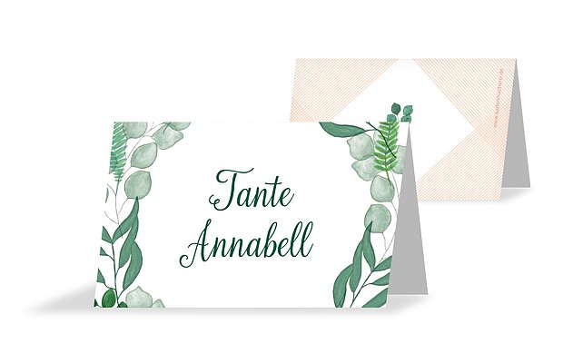 Tischkarte Hochzeit Greenery