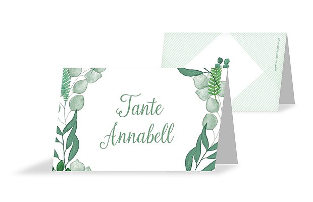Tischkarte Hochzeit Greenery