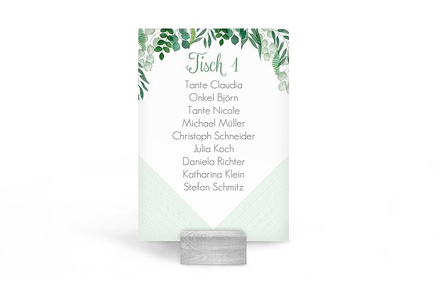 Sitzplan Kreativ Greenery