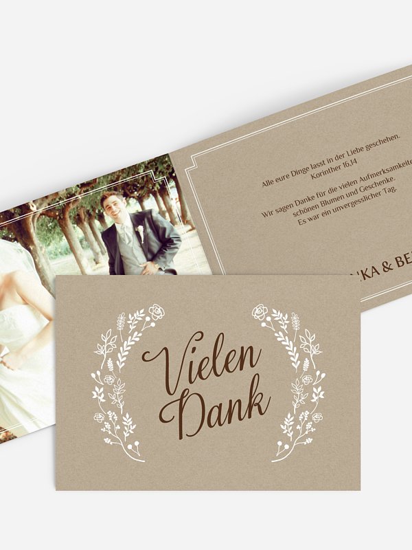 Danksagungen Hochzeit Vintage Dankeskarten