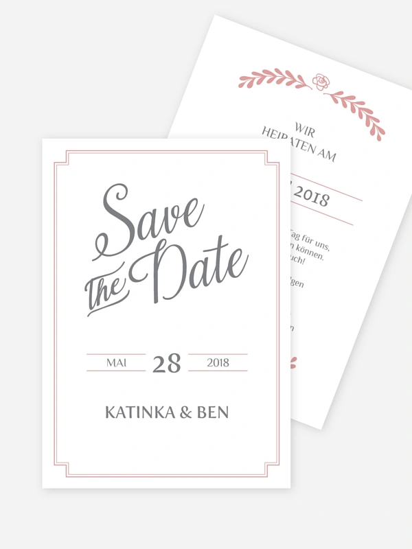 Save-the-Date Karte Romantic Vintage