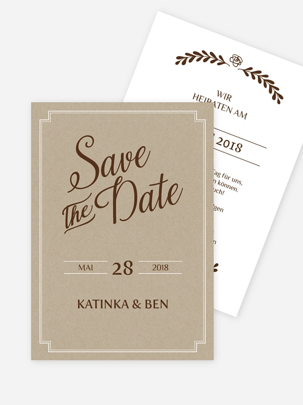 Save-the-Date Karte Romantic Vintage