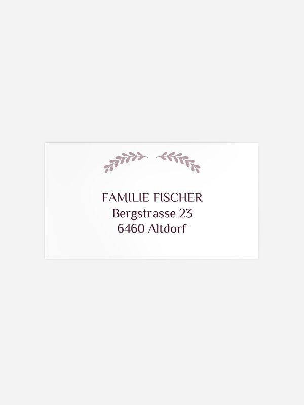 Empfängeraufkleber Trauer Stiller Abschied