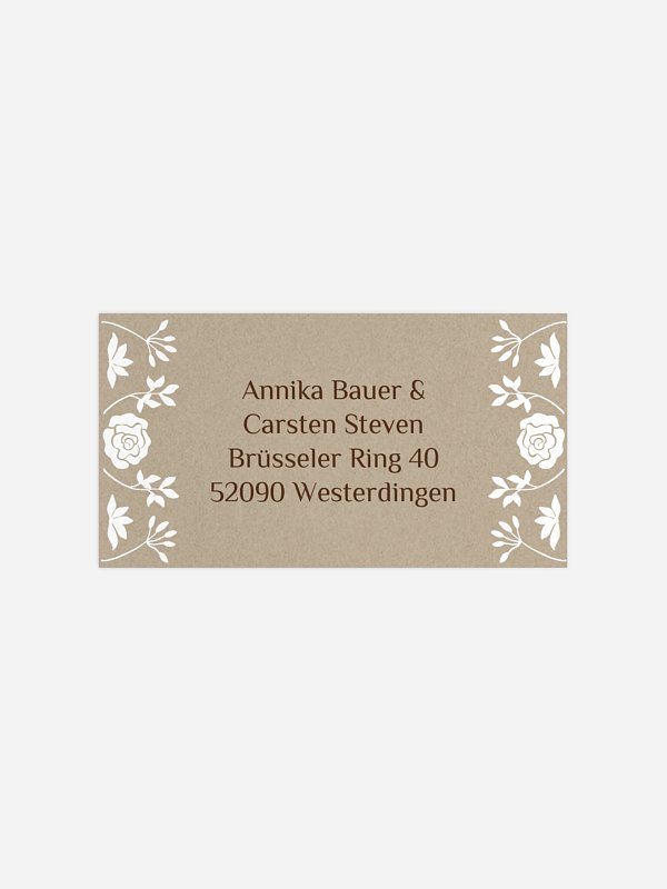 Empfängeraufkleber Hochzeit Romantic Vintage