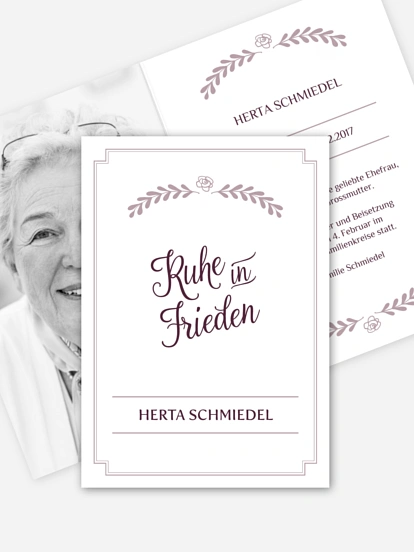 Trauerkarte Stiller Abschied