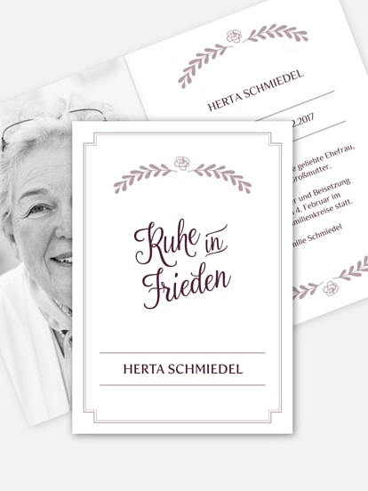 Trauerkarte Stiller Abschied