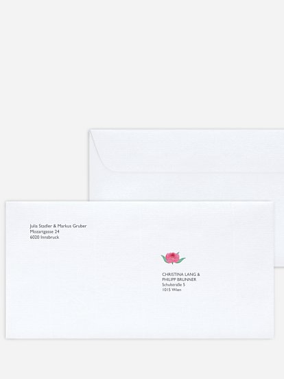 Bedruckter Briefumschlag Hochzeit Bloomy