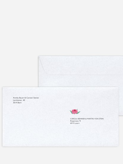 Bedruckter Briefumschlag Hochzeit Bloomy