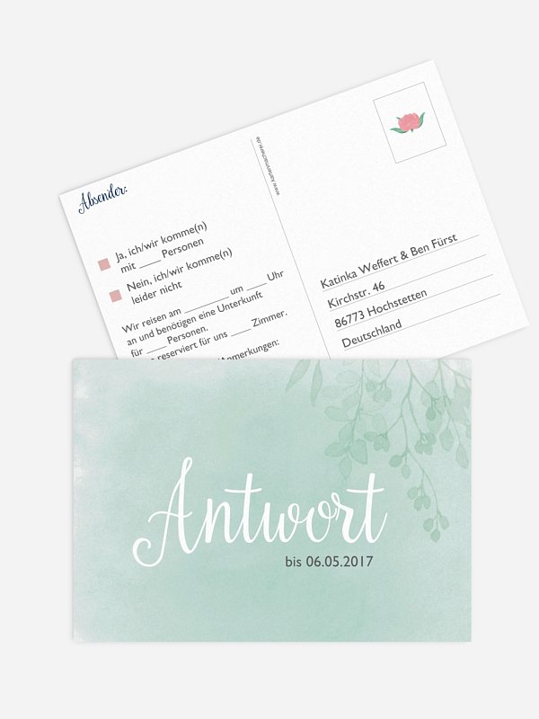 Antwortkarte Hochzeit Bloomy