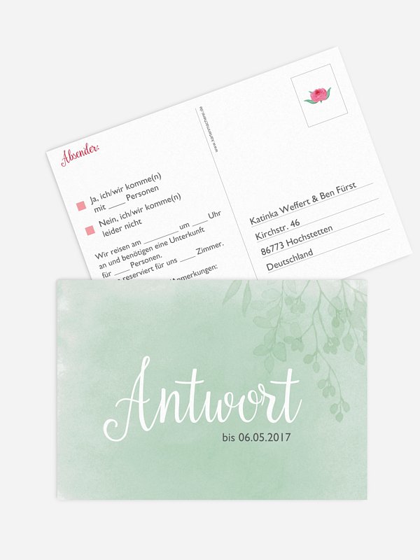 Antwortkarte Hochzeit Bloomy