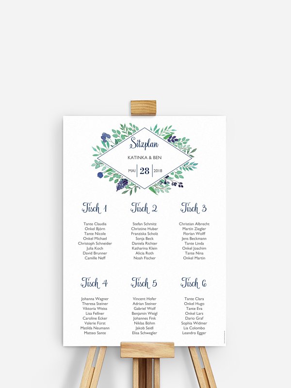 Sitzplan Plakat Bloomy