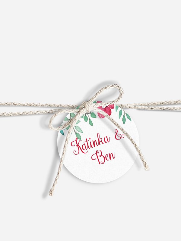 Anhänger mit Band zur Hochzeit Bloomy