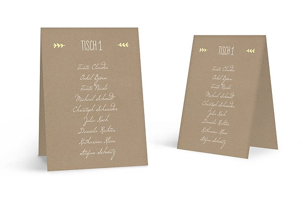 Gruppentischkarte Rustic Love Kraftpapier