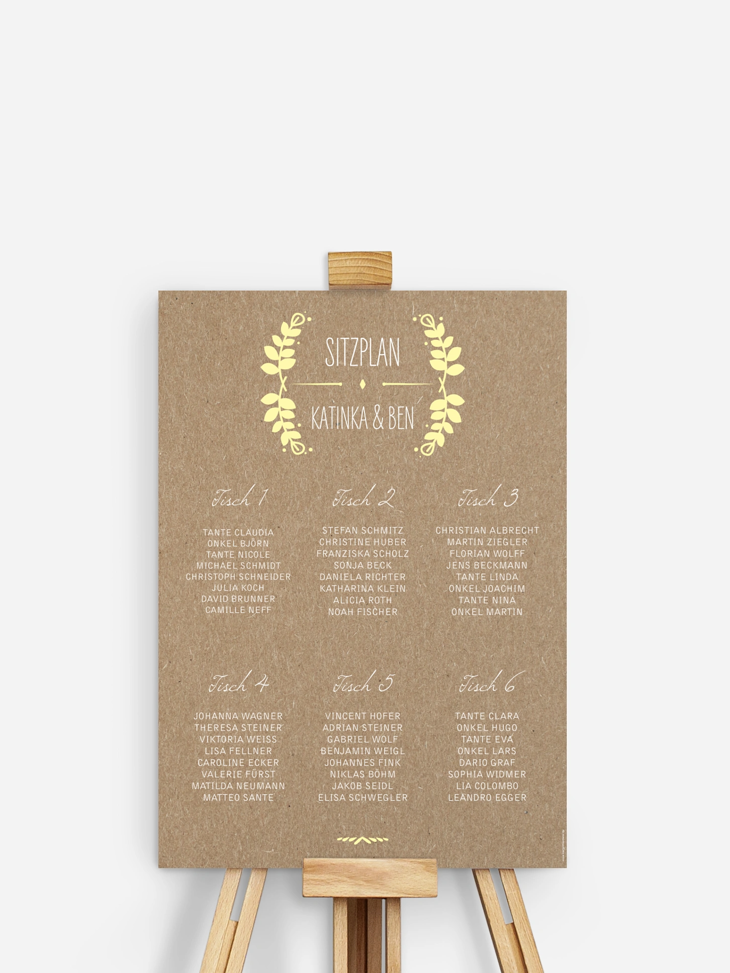 Sitzplan Plakat Rustic Love Kraftpapier