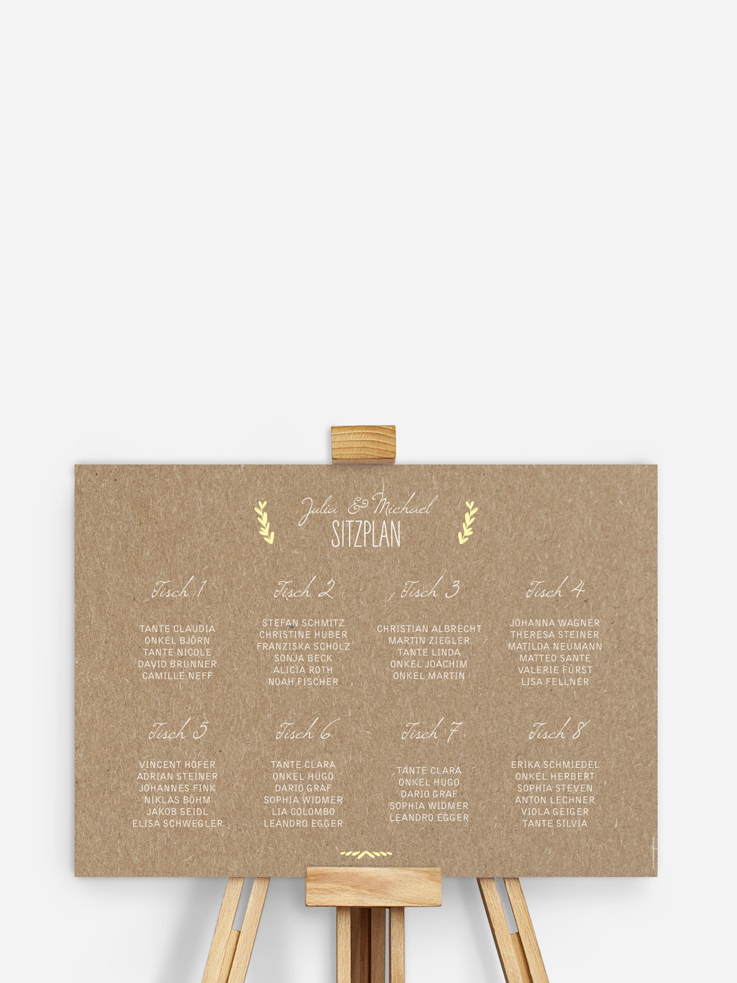 Sitzplan Plakat Rustic Love Kraftpapier