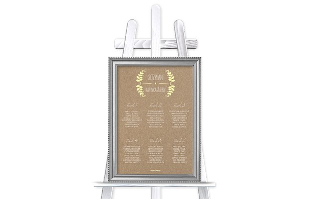 Sitzplan Plakat Rustic Love Kraftpapier