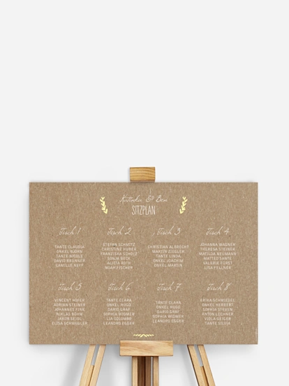 Sitzplan Plakat Rustic Love Kraftpapier