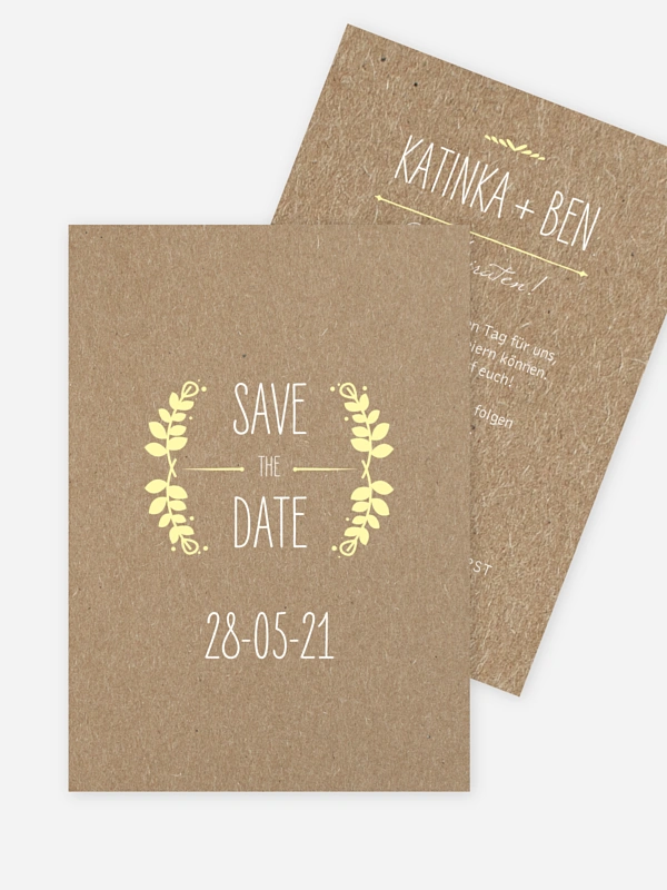 Save-the-Date Karte Rustic Love Kraftpapier