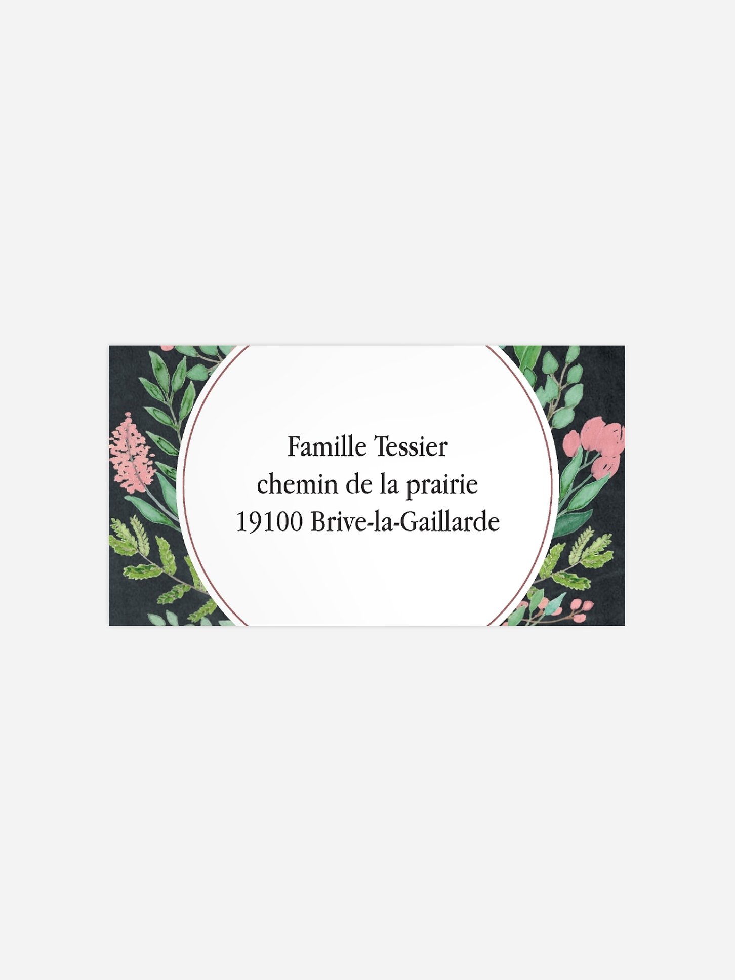 Étiquette destinataire baptême Bonheur des prés