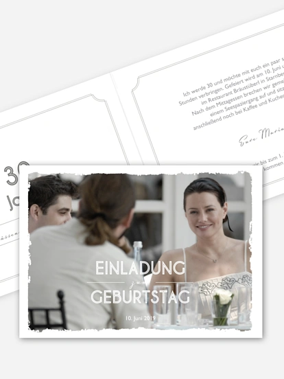 Einladung 30. Geburtstag Vintage Photo