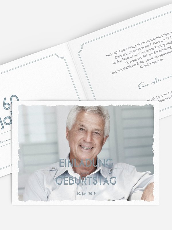 Einladung 60. Geburtstag Vintage Photo