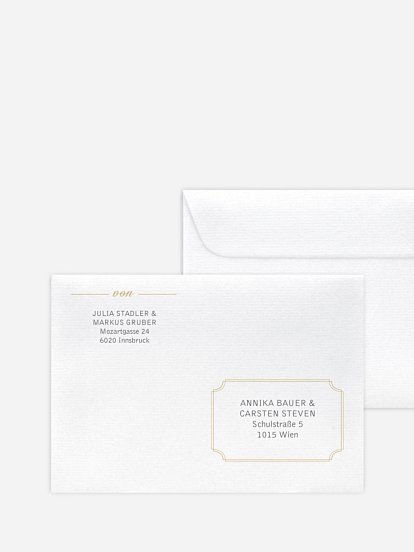 Bedruckter Briefumschlag Hochzeit Vintage Photo