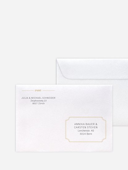 Bedruckter Briefumschlag Hochzeit Vintage Photo