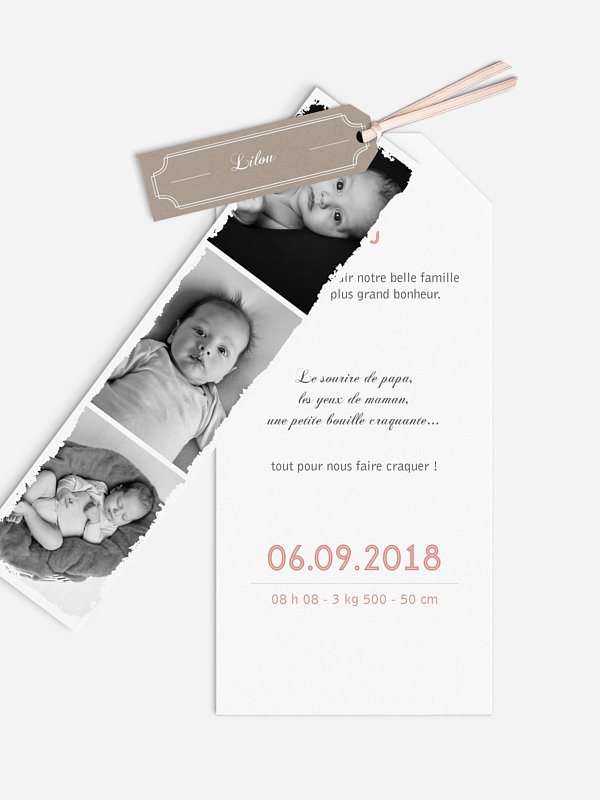 Faire-part naissance Vintage Photo