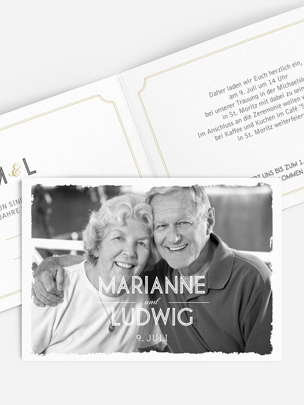 Einladung zur Goldenen Hochzeit Vintage Photo