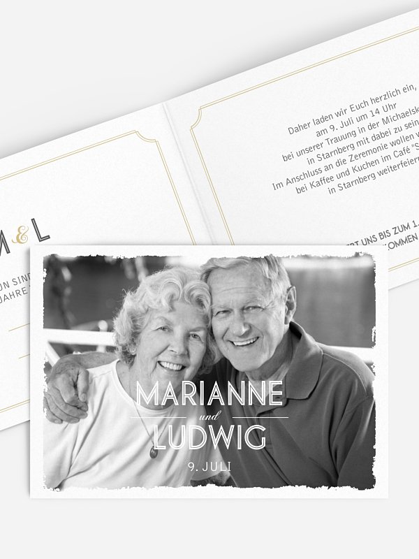 Einladung zur Goldenen Hochzeit Vintage Photo