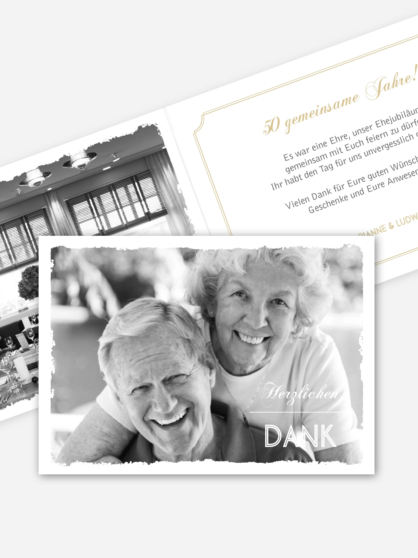 Danksagung zur Goldenen Hochzeit Vintage Photo