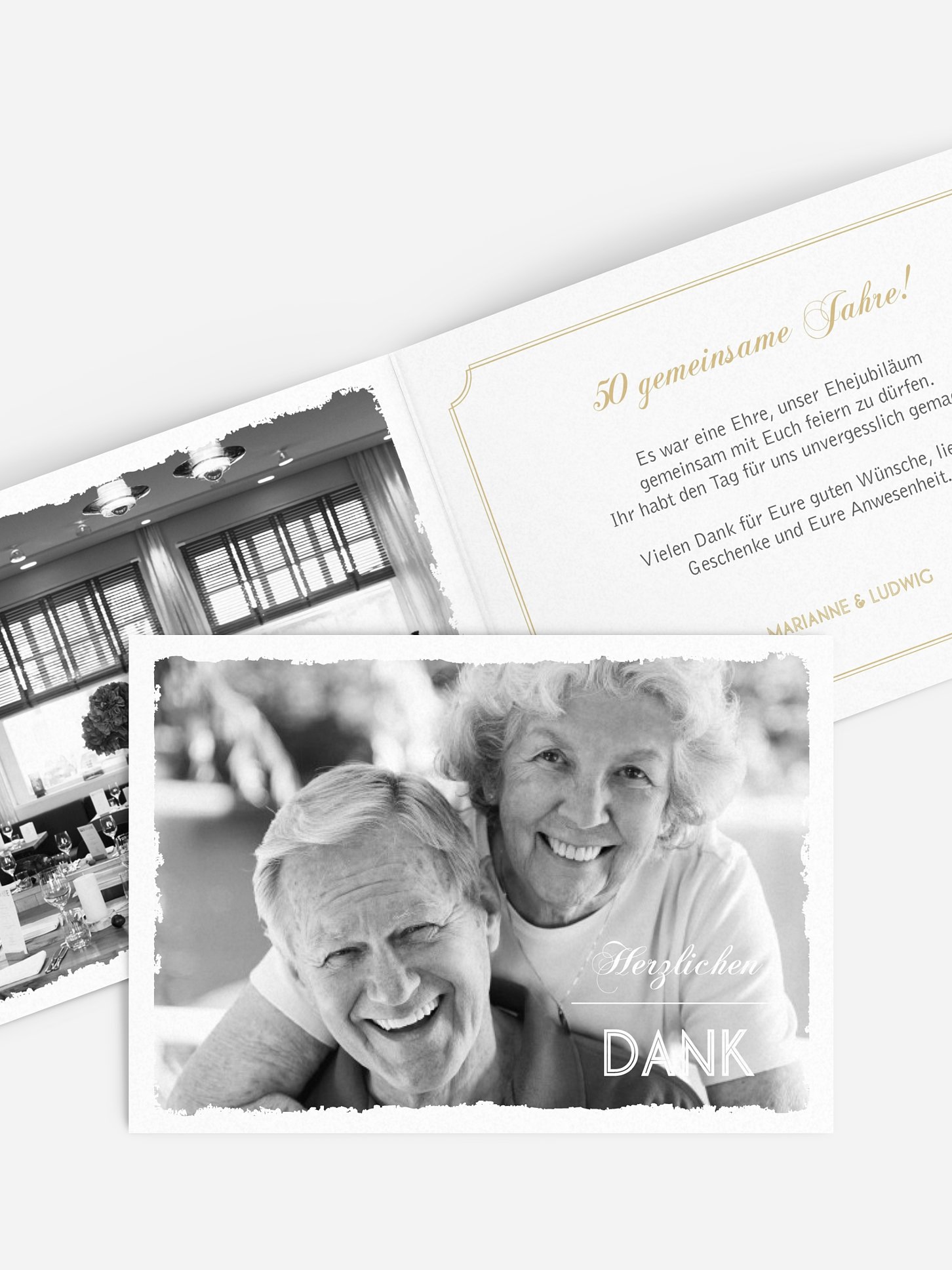 Danksagung zur Goldenen Hochzeit Vintage Photo