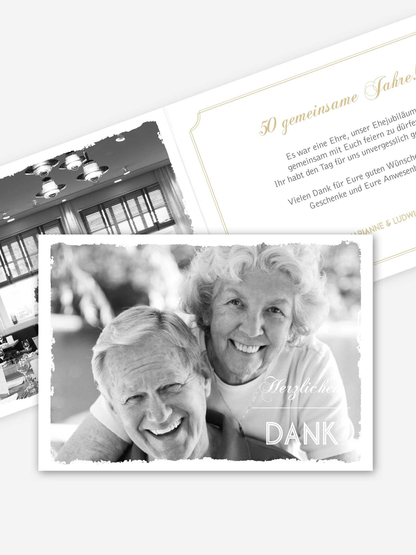 Danksagung zur Goldenen Hochzeit Vintage Photo