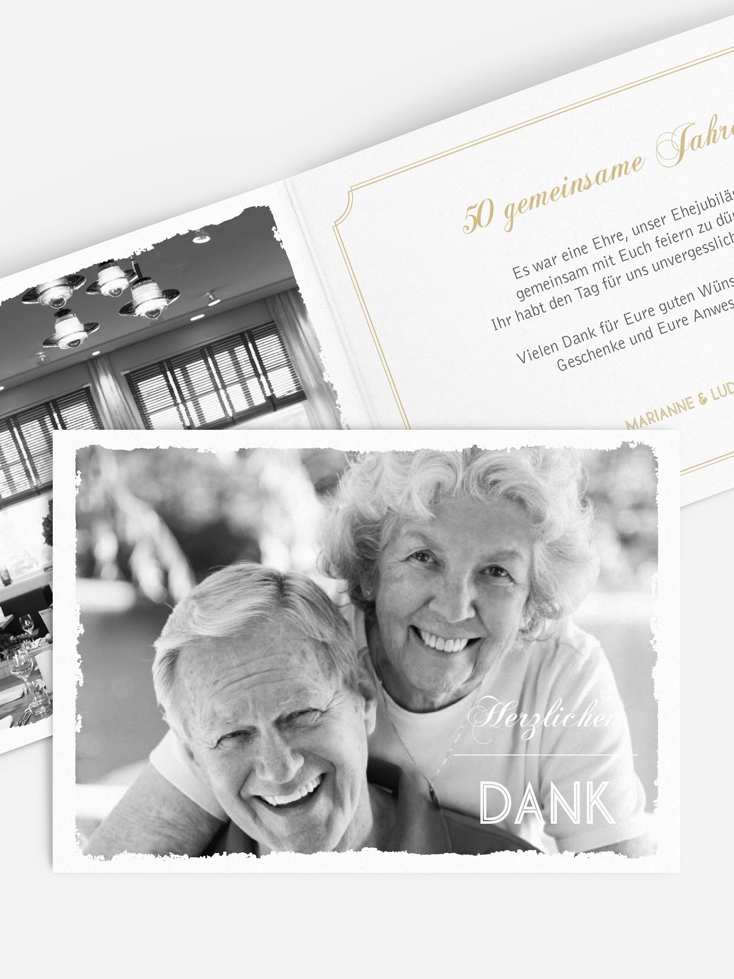 Danksagung zur Goldenen Hochzeit Vintage Photo