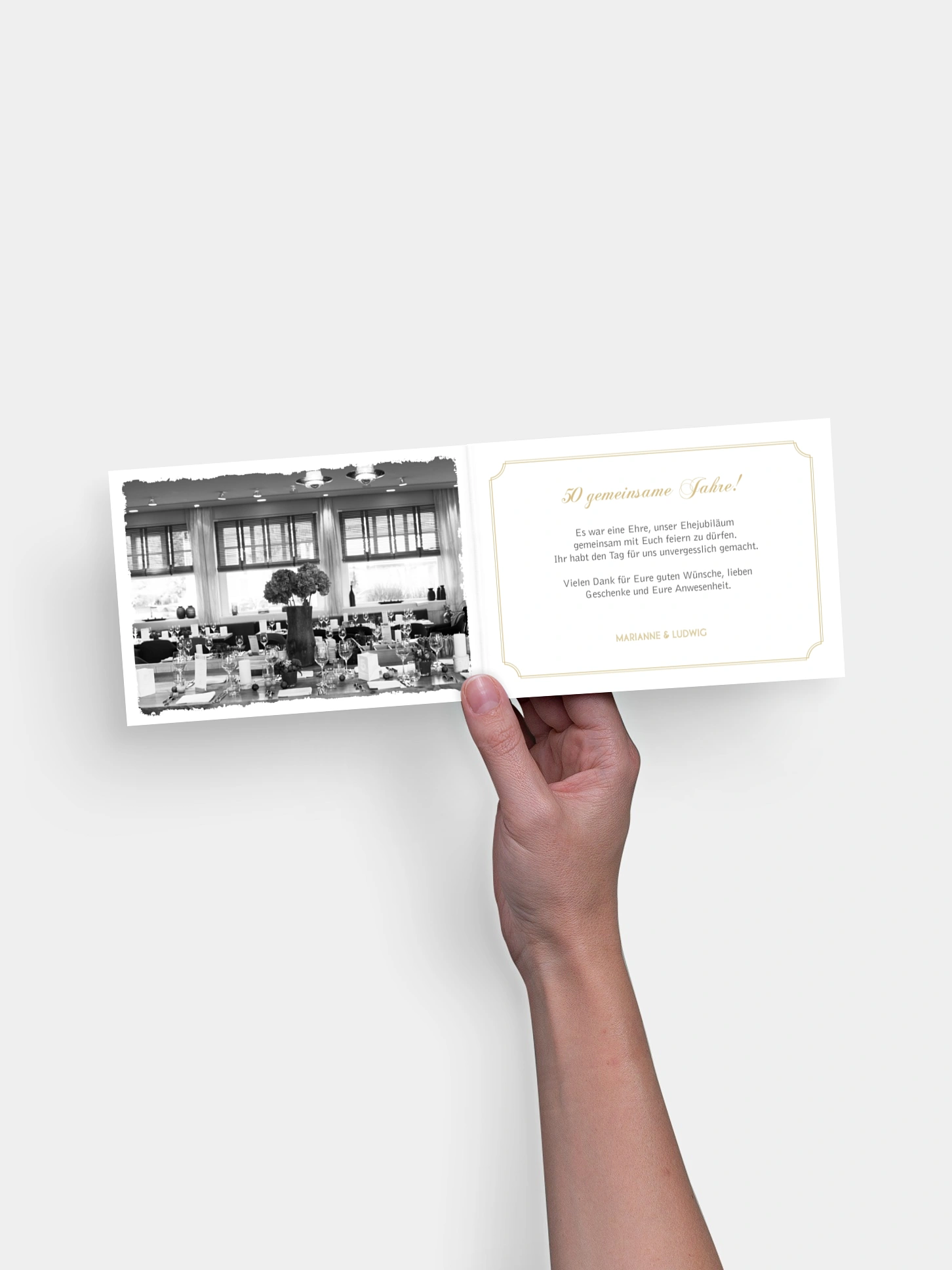 Danksagung zur Goldenen Hochzeit Vintage Photo