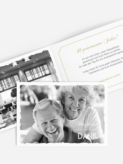 Danksagung zur Goldenen Hochzeit Vintage Photo
