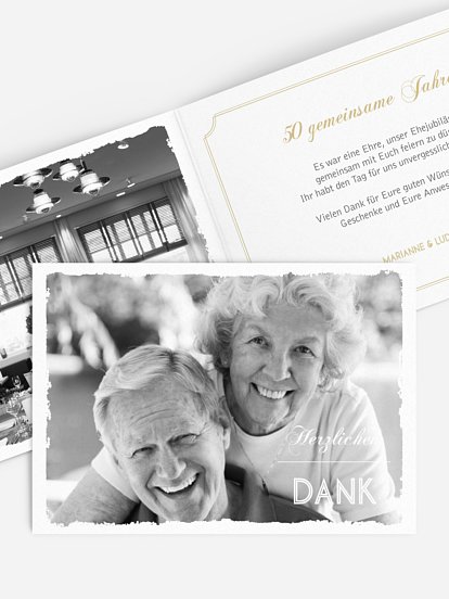 Danksagung zur Goldenen Hochzeit Vintage Photo